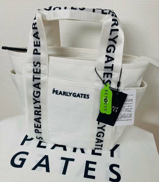 新品 PEARLY GATES 【定番】カートバッグ (UNISEX) 白 男女兼用モデル パーリーゲイツ