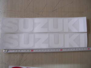 スズキ　SUZUKI　タンク　カウル　ステッカー　28㎝　白2枚かんたん