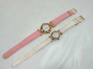 ムラーノガラス レディースウォッチ 女性 腕時計 2本セット ムラノグラス イタリー MURANO GLASS 0108