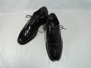 未使用に近い 箱付き FLORSHEIM フローシャイム 外羽根式 フルブローグシューズ 革靴 黒 ブラック ウイングチップ 25.5cm 0122