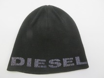 TU275★ディーゼル/DIESEL ニット帽 ブラック ロゴ ユニセックス フリーサイズ 中古品_画像8