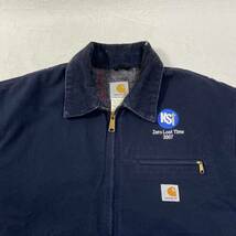 Carhartt 企業ロゴ　ダック地　デトロイトジャケット　USA製　ネイビー_画像2