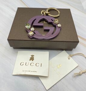 GUCCI グッチ キーホルダー キーリング GG ビジュー　スワロフスキー