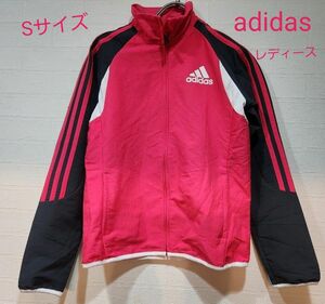 adidas ウインドブレーカー スポーツ アディダス レディースSサイズ ジップアップ トレーニングウェア