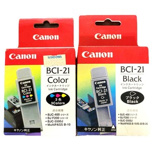 未開封 純正 ３色 Canon BC-21e BCI-21 カラー ブラック ２点セット Canon 純正インク BJカートリッジ