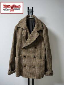 mean×Harris Tweed/ミーン×ハリスツイード/ツイードダブルブレストコート/Pコート/裏地ヘリンボーン/定価52.500円