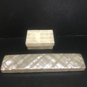昭和レトロ プラスチック筆箱とカピスシェルの小箱 新品