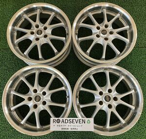 ★RACING SPIRIT 18インチ 18×7.5J +42mm位 PCD114.3 5H ハブ径:約73mm 4本Set アルミホイール 中古 ★腐食状態 ガリ傷有 ★送料無料