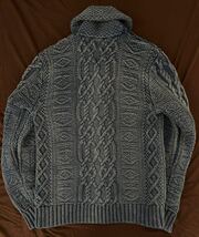 【傑作】極美品 RRL INDIGO DYE SHAWL COLLAR CARDIGAN ダブルアールエル インディゴ ニット カーディガン ラルフローレン 2013年製 M_画像6