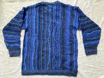 ★purely Australian clothing 立体編み 3D ウール ニット L セーター ブルー系 オーストラリア製 _画像4