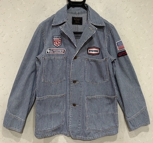 * Hysteric Glamour HYSTERIC GLAMOUR KINKY Hickory badge tailored Denim jacket coverall FREE BJBD.A
