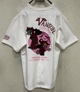 ＊バンソン VANSON×トムとジェリー TOM&JERRY 刺繍 半袖Tシャツ トップス XL　　　　　　　BJBD.A