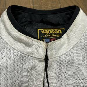 ＊バンソン VANSON ロゴ刺繍 ワッペン 2ライン 背中・肘 パッド入 バイク ナイロン メッシュジャケト LW          BJBD.Bの画像9