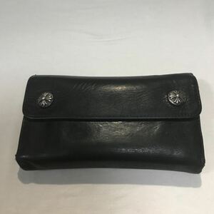 クロムハーツ Chrome Hearts ウェーブウォレットWave Wallet ブラック　長財布　中古美品