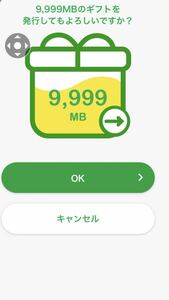 mineo パケットギフト 9999MB×2　約20GB