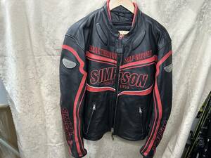 SIMPSON シンプソン ライダース ジャケット 3L サイズ 牛革 レザー D