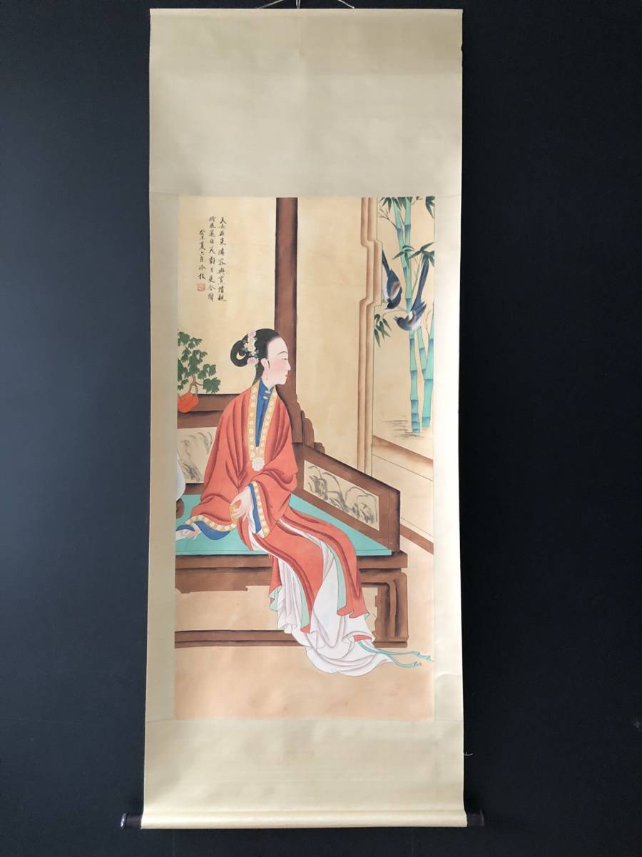 *珍品旧蔵*清代宮廷画家:冷枚:字:吉臣 人物画 仕女 手繪 中国古美術 LRF0118, 美術品, 絵画, 人物画