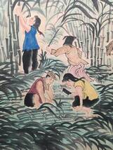  *珍品旧蔵*中国現代国画家：何海霞 人物画 中堂画 純手描き 材質：宣紙 中国古美術LRF0120_画像7