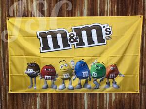 M&M 特大フラッグ ハーレー 看板 チョコレート お菓子 アメリカ ハワイ USDM JDM アメ車 雑貨 ガレージ 世田谷 ホットロッド トラック BC4