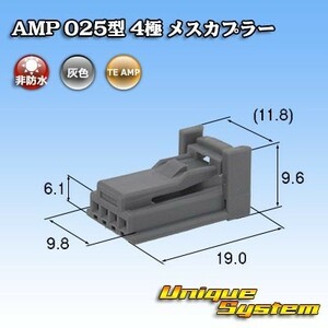 タイコエレクトロニクス AMP 025型 4極 メスカプラー 灰色 タイプ1