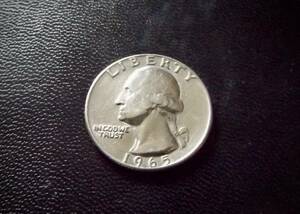 アメリカ　ワシントン　25セントコインです。　1965年　　送料無料（7834）　USA貨幣　お金 クォーターダラー 硬貨　ドル　
