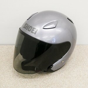 ○1) SHOEI J-STREAM J-ストリーム ジェット ヘルメット Lサイズ(59cm) バイク用品 ジェットヘルメット グレー系