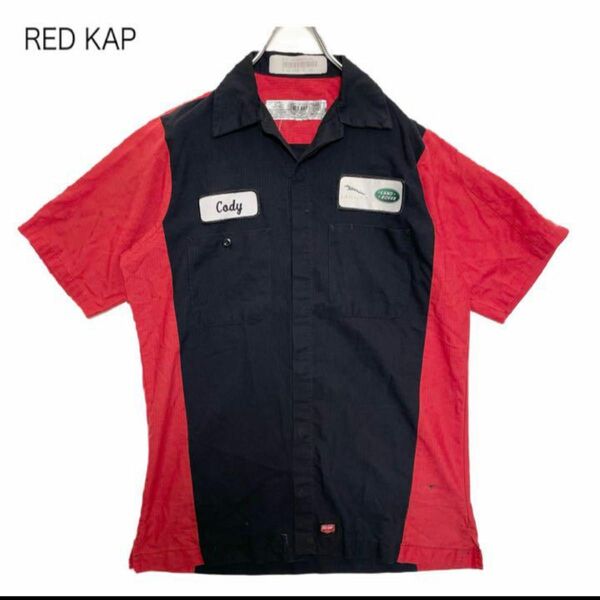 【古着】RED KAP レッドキャップ ワークシャツ ワッペン 企業 ロゴ