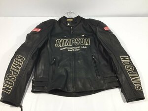 SIMPSON　　ライダースジャケット　　3Lサイズ　　牛革　　レザー　　プロテクター付き　　現状品　　TH1.071