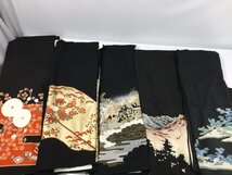 黒留袖　５枚まとめて　　比翼仕立て混在　　正絹/化繊混在　　中古保管品　　TH2.027_画像1