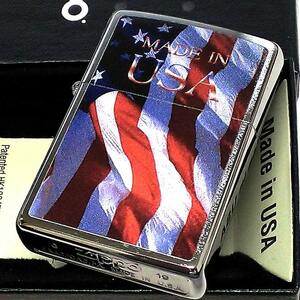 ZIPPO 星条旗 アメリカ シルバーサテン MADE IN USA ライター ジッポ USA 銀 かっこいい US 国旗 おしゃれ メンズ