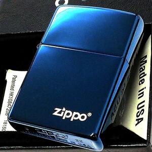 ZIPPO サファイアブルー ジッポ ライター おしゃれ ロゴ チタン加工 シンプル かっこいい 青 高級感 美しい メンズ レディース プレゼント