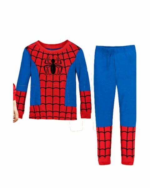 スパイダーマン柄　100cm男の子パジャマ上下セット　寝巻　部屋着　キャラクター パジャマ キッズ セットアップ 長袖