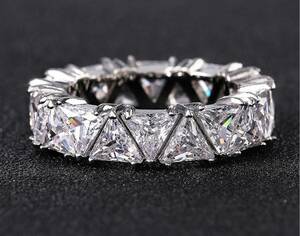  новый товар! бесплатная доставка! платина ptp треугольник бриллиант cz кольцо кольцо высокое качество 