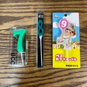 数字キャンドル 7 8 9 ペコちゃん バースデー 誕生日