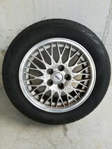 ★日産 ステージア 純正アルミホイール 16×7JJ ＋40 PCD114.3 5H ブリヂストンタイヤ 205/60R16 1本 16インチメッシュホイール★ _画像1