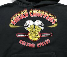 415 CLOTHING × FRISCO CHOPPERS (フリスコチョッパーズ) SKULL MOTOR PULLOVER HOODIE / スウェットパーカー ブラック size M_画像3