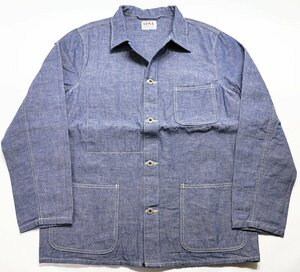 ONI DENIM (鬼デニム) ONI-03101-HCBGY / ヘビーシャンブレー カバーオールジャケット 未使用品 ブルーグレー size 40(L)