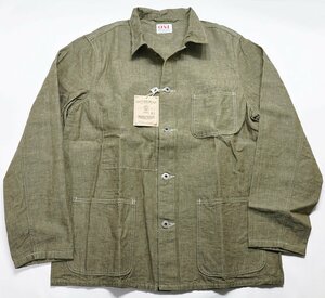 ONI DENIM (鬼デニム) ONI-03101-HCKOL / ヘビーシャンブレー カバーオールジャケット 未使用品 カーキオリーブ size 42(XL)