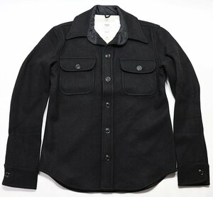 FIDELITY (フィデリティ) Melton Wool CPO Jacket / メルトンウール CPOシャツジャケット 24850-R 未使用品 ブラック size M