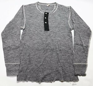 Warehouse (ウエアハウス) 裏起毛フライス ヘンリーネック長袖Tシャツ 美品 杢グレー size L / ロンT