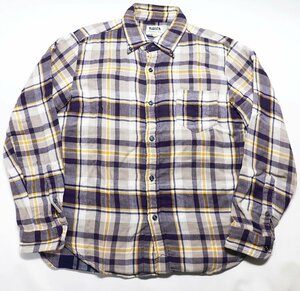 Pherrow's (フェローズ) Double Gauze Check B.D. Shirts / ダブルガーゼ チェックBDシャツ パープル size 15(M) / ボタンダウン