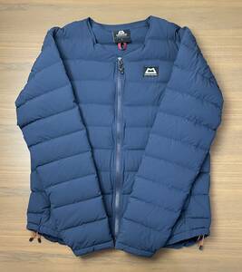 MOUNTAIN EQUIPMENT マウンテンイクィップメント ダウン カーディガン ノーカラー ジャケット L ネイビー