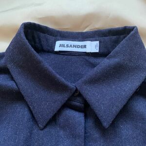 JILSANDER ジルサンダー ウールシャツ　ブラウス　ドローストリング　34