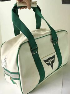 昭和レトロ 新古スレ汚れあり スクールバッグ かばん 鞄 ショルダーバッグ 落札後、色（緑