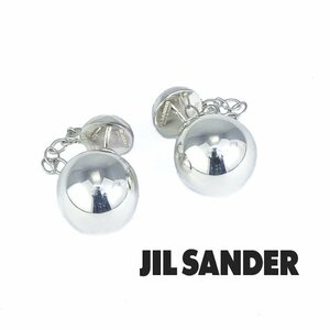 【1円/良品】ジルサンダー JIL SANDER シルバー ボール チェーンピアス 両耳用 SV925 スターリングシルバー 直径11.7㎜ 5.9g アクセサリー