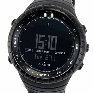 【1円】スント SUUNTO CORE アウトドアウォッチ 腕時計 SS014279010 クォーツ アルミ 黒文字盤 デジタル クロノ コンパス 多機能 動作品