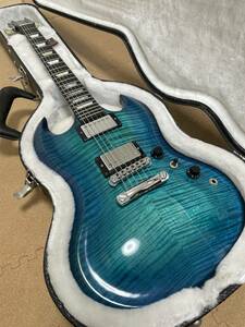 Gibson 2009 Limited Run SG Carved Flame Top Ocean Blue Burst