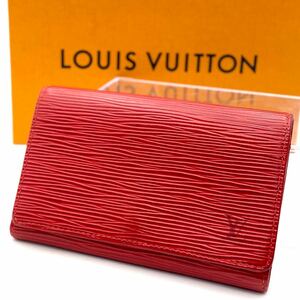 美品 ルイ ヴィトン エピ ラウンドファスナー コンパクト ホック 財布 レッド 系 モノグラム ビトン ジッピー LOUIS VUITTON