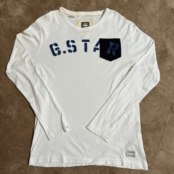 G-STAR RAW ロングスリーブ Tシャツ XL ジースター 長袖 ロンT ホワイト カットソー