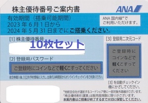 《クリックポスト送料無料》★ＡNA株主優待券★　10枚セット(1～9個まで選べます！）有効期限：2024年5月30日までご搭乗分　全日空　航空券